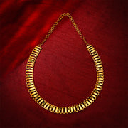 22K GOLD STRIP NECKLACE WITH EMERALD