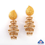 22 Karat Gold & Pearl Chandelier Earrings